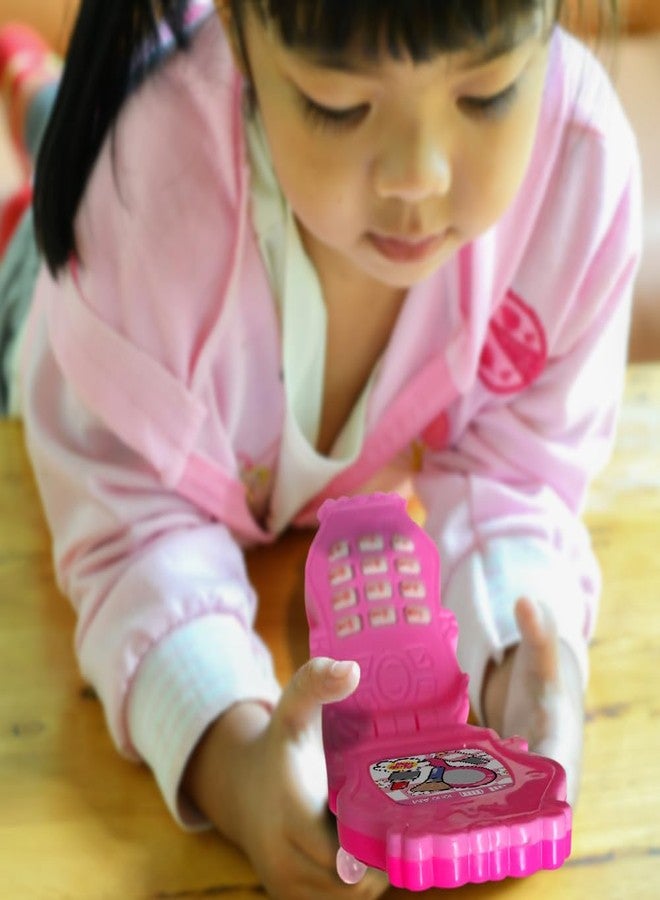 آرت كريتيفيتي مجموعة هواتف ArtCreativity القلابة للأطفال الصغار - 6 قطع، لعبة هاتف محمول مع أغاني ونغمات رنين ورسائل مضحكة وإضاءة LED، هدايا مثالية لحفلات أعياد الميلاد للبنات - وردي وأبيض - Image 5